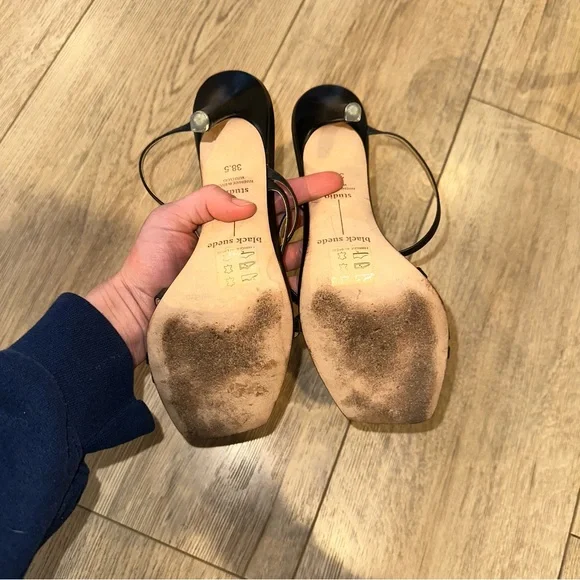 Black Suede Studio “Cindy” Black Strappy Heels - Picture 4 of 9